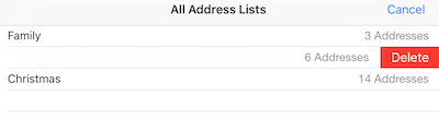 Delete Address List