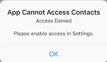 Cannot Access Contacts