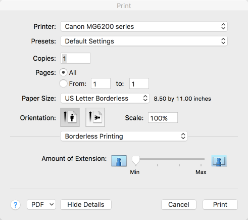 Borderless Printing