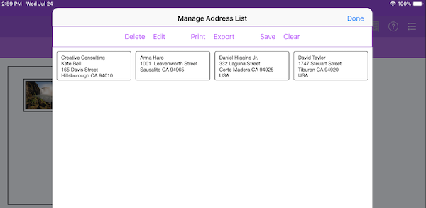 Manage Address List